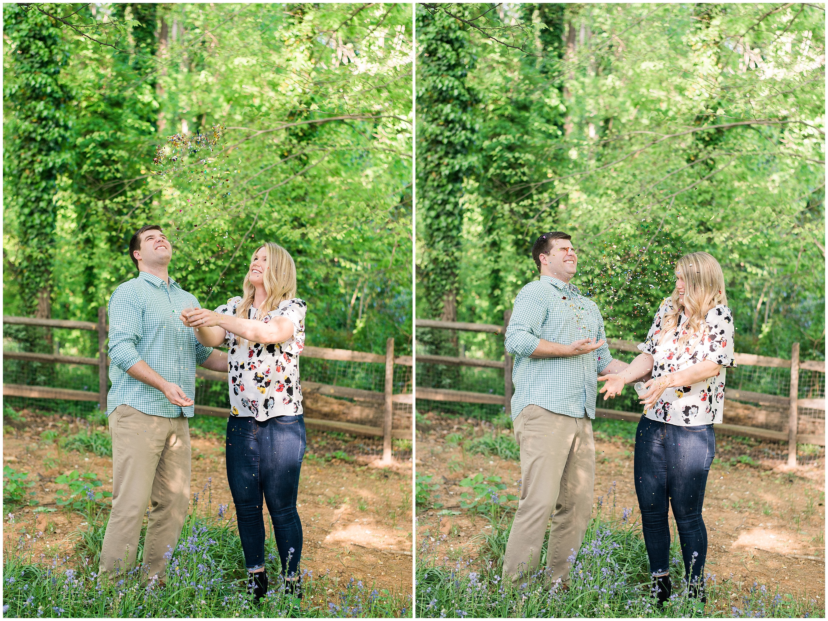 Winston Salem Confetti Poppers Colorful and Bright Engagment Session