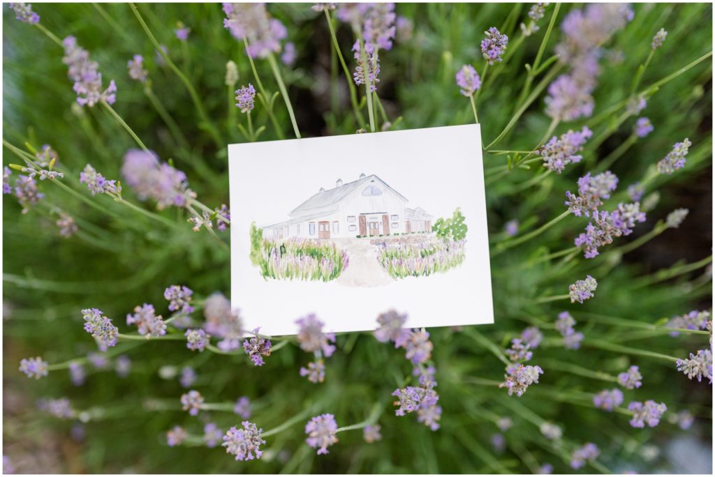 Lavender watercolor invitations by Ashley Triggiano