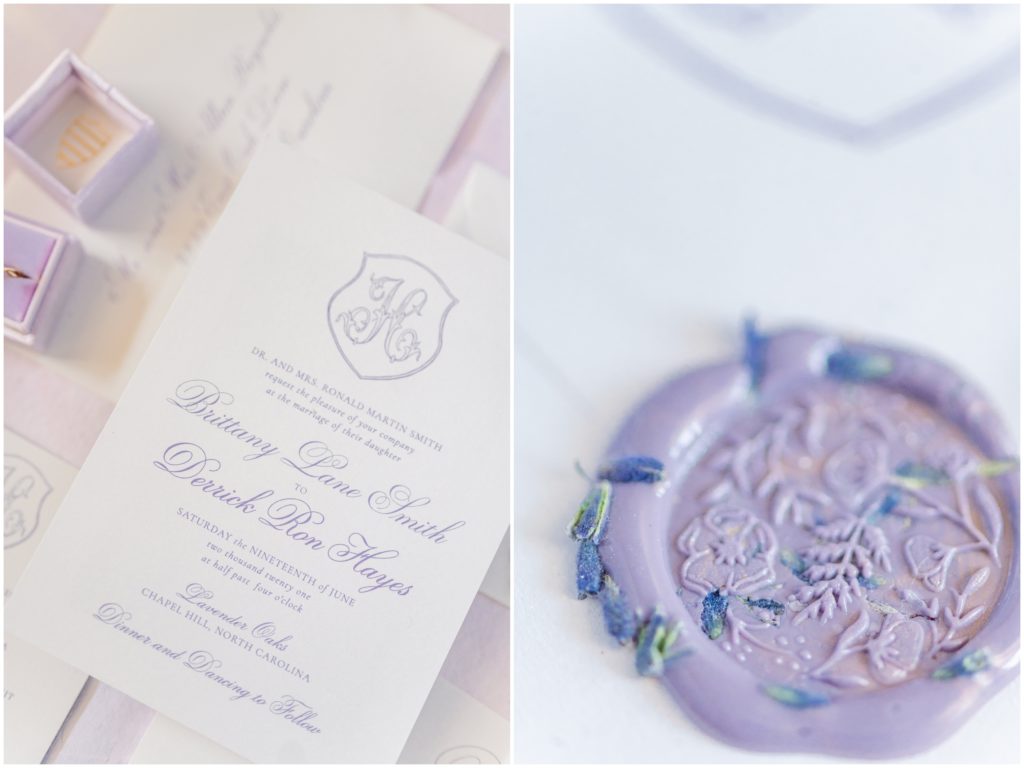 Semi-custom watercolor invitations of Lavender Oak Farms by Ashley Triggiano