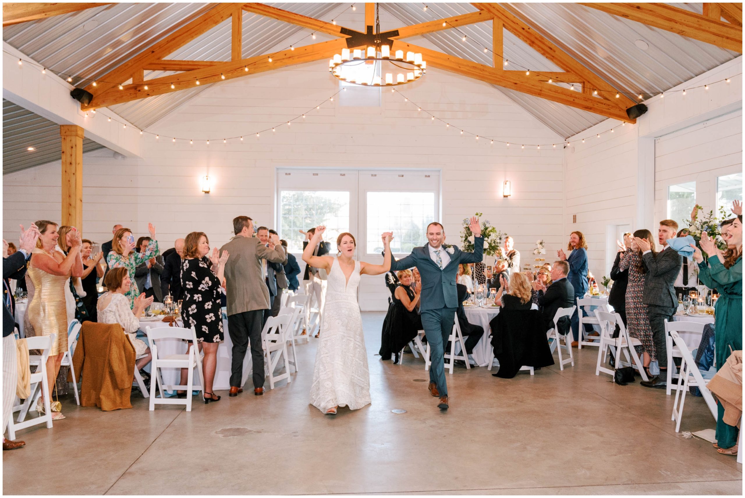 Reception in the barn pavilion at Walnut Hill