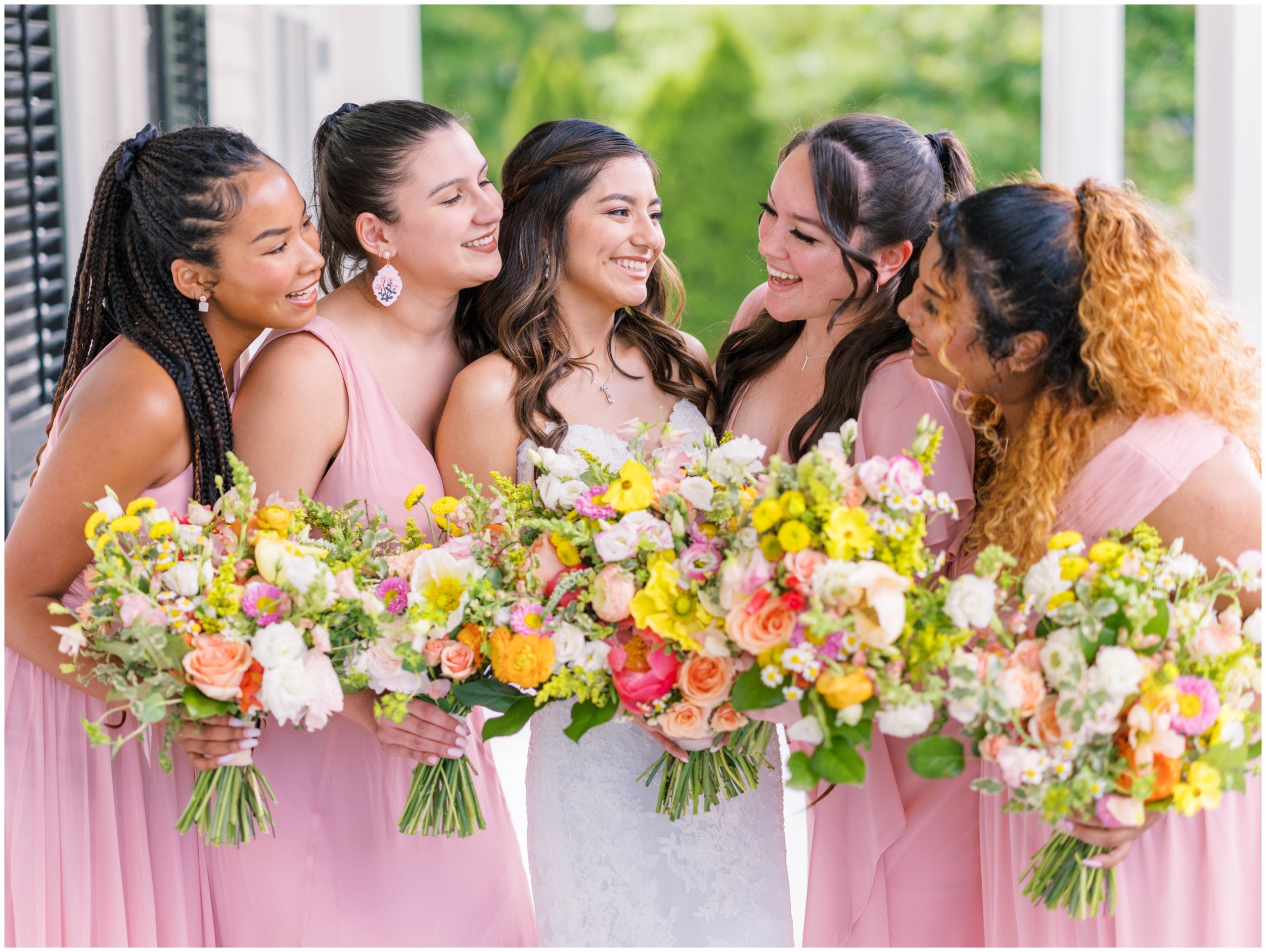 Bridal party portraits at The Merrimon-Wynne House