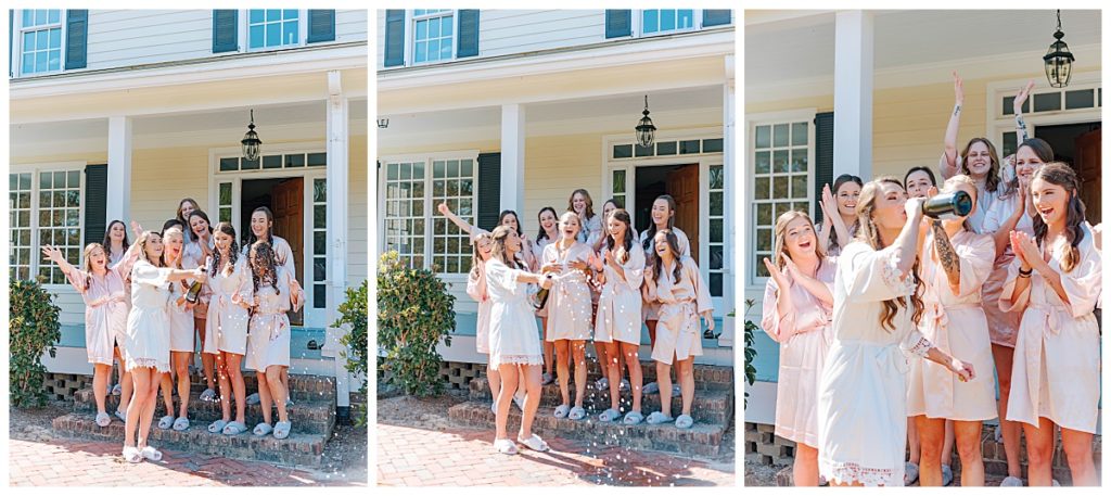 BRIDESMAIDS IN PINK ROBE AT THE WALNUT HILL