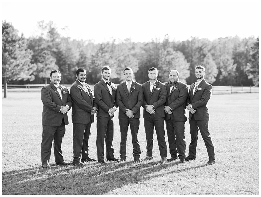 groomsmen at the evermore farms