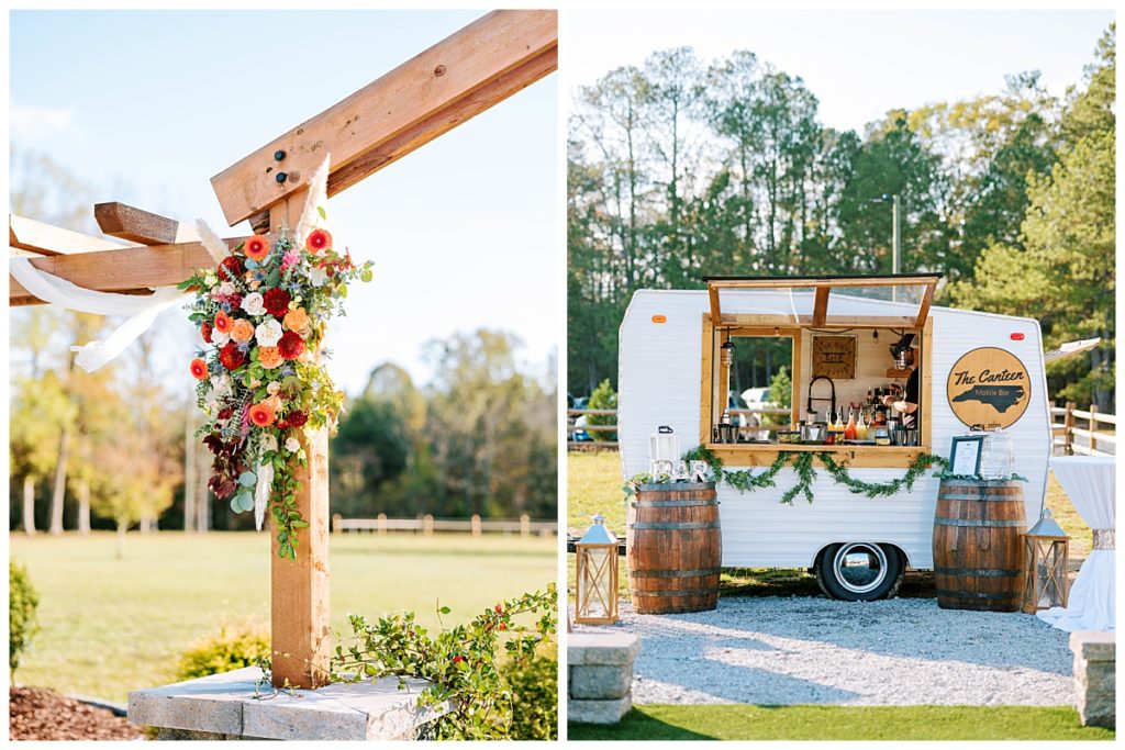 mobile bar cart at the evermore farms