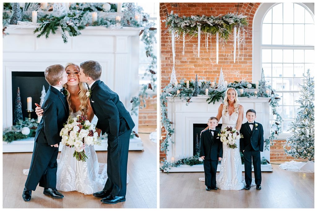 bride and ring bearers at the cotton room
