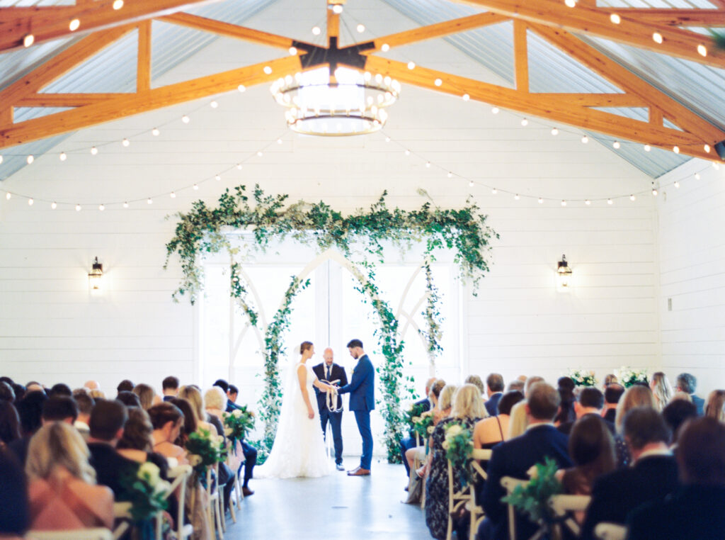 Indoor Wedding Ceremony shot on Film in Raleigh NC